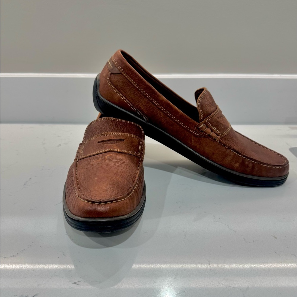 Johnston & Murphy Brown Leather Loafers Classic Slip-Ons